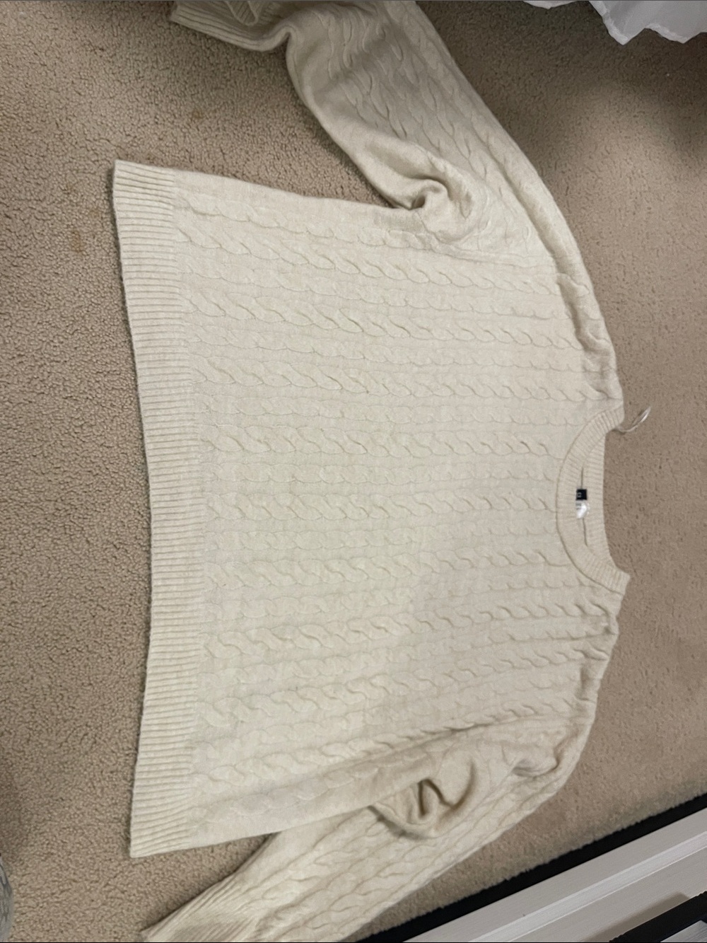Cozy Cable-Knit Crewneck Sweater in Cream